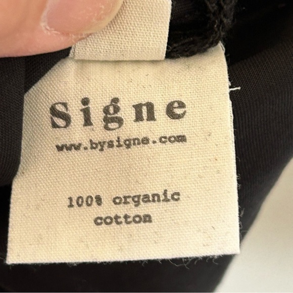 Signe Organic Cotton Straight Neckline Fitted 90’s Vibe Midi Dress Sz Large - Picture 7 of 11